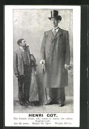 AK Henri Cot, The French Giant who wants to marry the tallest English Lady, Riese