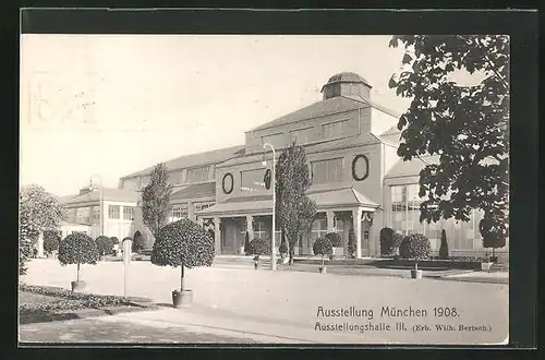 AK München, Ausstellung 1908, Ausstellungshalle III.