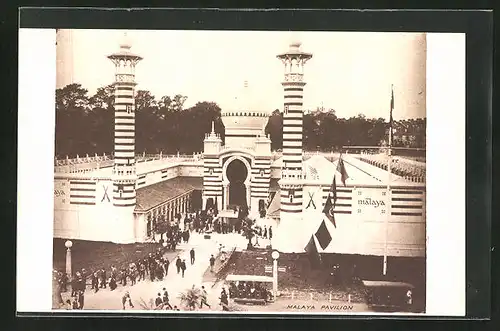 AK London, British Empire Exhibition 1924, Malaya Pavillon