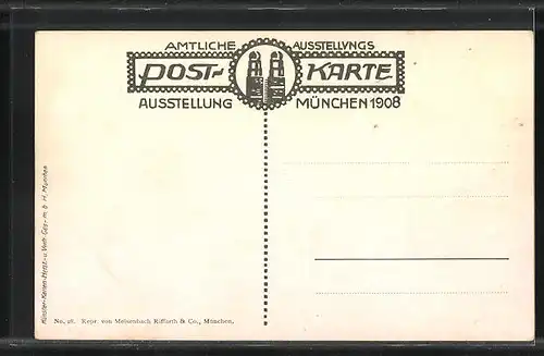 Künstler-AK München, Ausstellung 1908, Künstlertheater