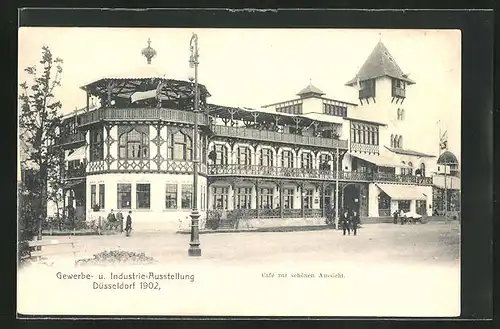 AK Düsseldorf, Ausstellung Gewerbe und Industrie 1902, Café zur schönen Aussicht