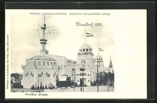 AK Düsseldorf, Ausstellung Industrie und Gewerbe 1902, Pavillon Krupp