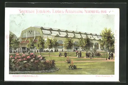 AK Nürnberg, Bayrische Jubiläums-Landes-Ausstellung 1906, Maschinenhalle