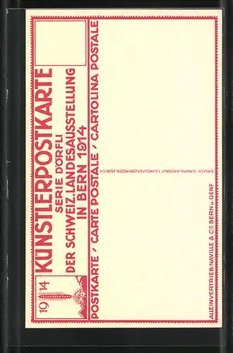 AK Bern, Schweizerische Landesausstellung 1914, Kirch mit Kreuzgang und Denkmal