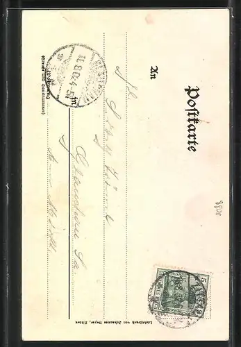 AK Zittau, Oberlausitzer Gewerbe-u. Industrie-Ausstellung 1902, König Alber-Denkmal vor der Haupthalle