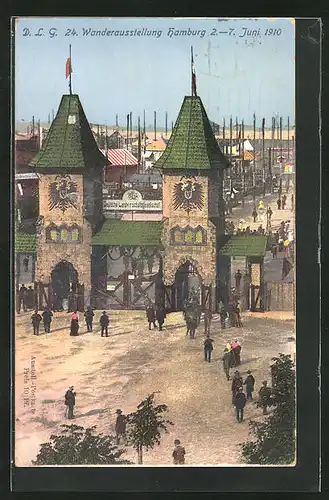 AK Hamburg, D. L. G. 24. Wanderausstellung 1910, Ausstellungsgelände