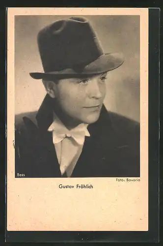 AK Schauspieler Gustav Fröhlich mit Hut