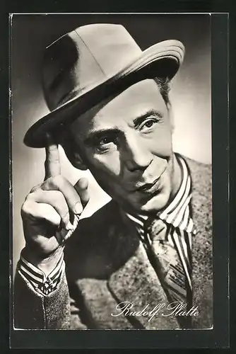 AK Schauspieler Rudolf Platte mit Hut
