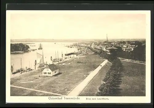 AK Ostseebad Travemünde, Blick vom Leuchtturm