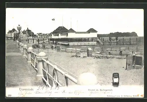 AK Travemünde, Strand mit Badeanstalt