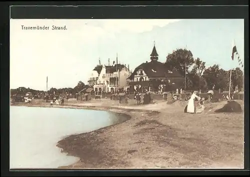 AK Ostseebad Travemünde, Blick zum Strand