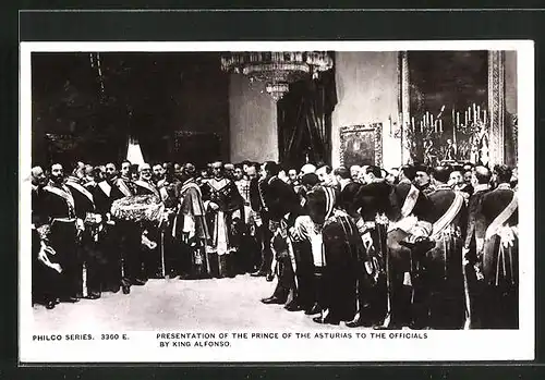 AK Presentation of the Prince of the Asturias to the Officials by King Alfonso