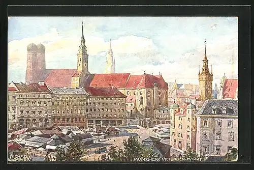 Künstler-AK Richard Wagner: München, Victualien-Markt