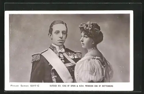 AK Alfonso XIII., King of Spain & Princess Ena of Battenberg