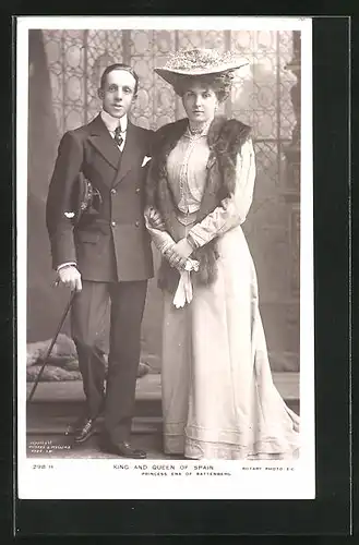 AK King and Queen of Spain - Princess Ena of Battenberg