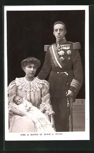 AK King & Queen of Spain & Infant