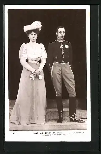 AK King and Queen of Spain - Princess Ena of Battenberg