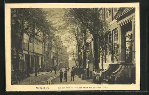 AK Alt-Hamburg, Bei den Mühren von der Mitte aus gesehen, 1883