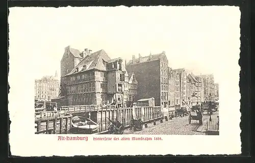 AK Alt-Hamburg, Hinterseite des alten Wandrahm 1886