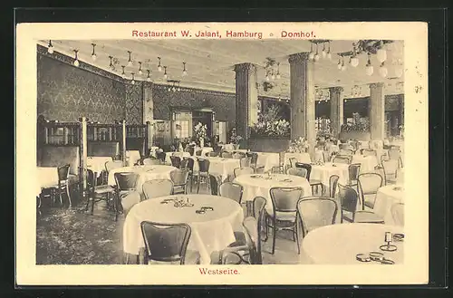 AK Hamburg, Restaurant in der Mönckebergstrasse 18, Domhof - Westseite vom Gastraum