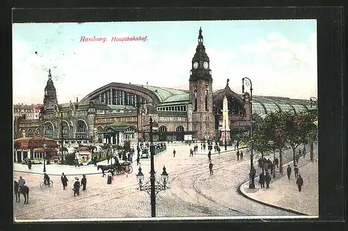 AK Hamburg-St.Georg, Blick auf den Hauptbahnhof