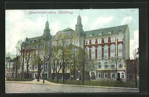 AK Hamburg-St.Georg, Blick zum Gewerkschaftshaus