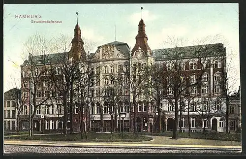 AK Hamburg-St.Georg, am Gewerkschaftshaus
