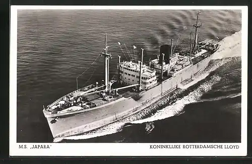 AK M.S. Japara in voller Fahrt aus der Vogelschau