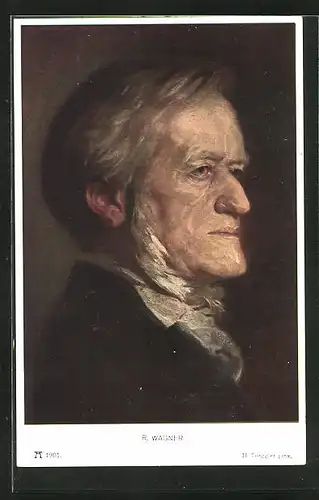AK Komponist Richard Wagner als betagter Herr im Portrait
