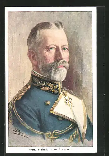 Künstler-AK Prinz Heinrich von Preussen in Uniform im Portrait