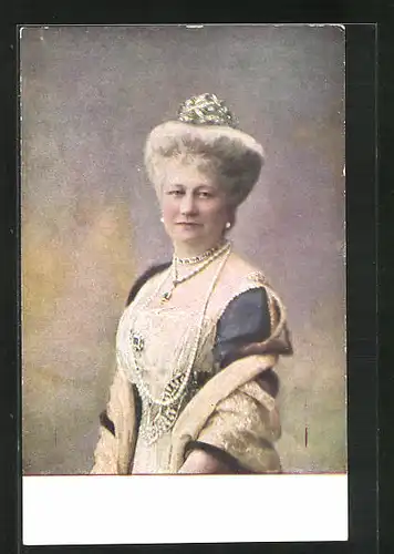 AK Kaiserin Auguste Victoria Königin von Preussen bildschön im eleganten Kleid