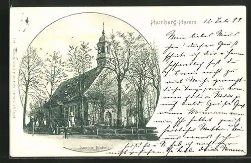 AK Hamburg-Hamm, an der Hammer Kirche