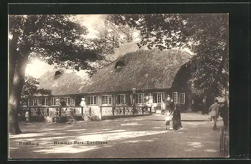 AK Hamburg-Hamm, Partie am Gasthaus Landhaus