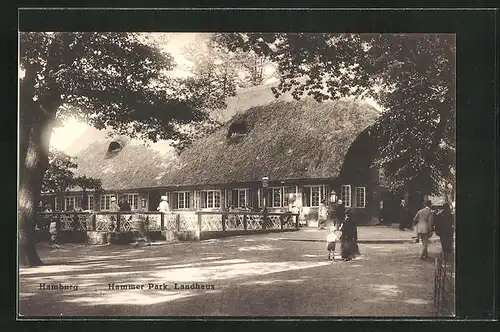 AK Hamburg-Hamm, Gäste vor dem Gasthaus Landhaus