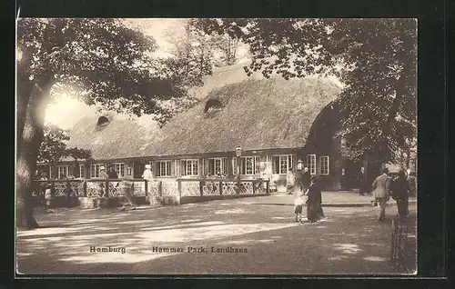 AK Hamburg-Hamm, Partie am Gasthaus Landhaus