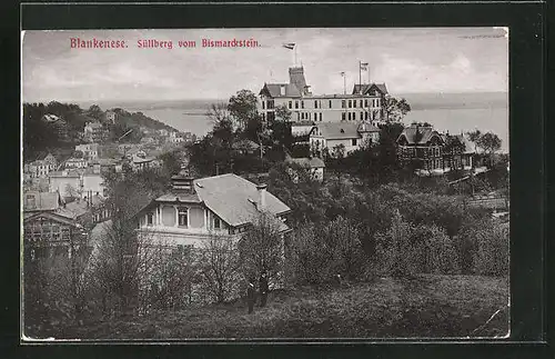 AK Hamburg-Blankenese, Süllberg vom Bismarckstein gesehen