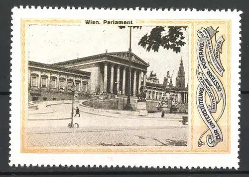 Reklamemarke Wien, Blick zum Parlament