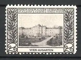 Reklamemarke Wien, Blick auf den Augarten, Verein ehemaliger Leibgarden in Wien