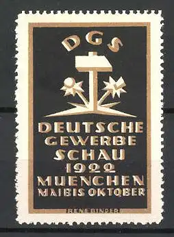 Reklamemarke München, Deutsche Gewerbeschau DGS 1922, Messelogo