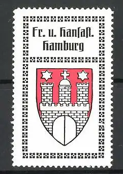 Reklamemarke Hamburg, Fr. u. Hansastadt, Stadtwappen