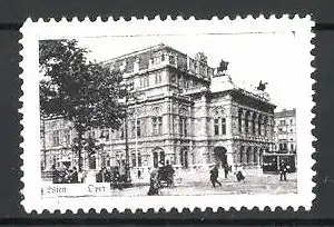 Reklamemarke Wien, Strassenbahnverkehr vor der Oper
