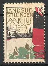 Reklamemarke Aarhus, Landsud-Stillingen 1909, Stadt und Dampfer