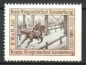 Reklamemarke Sonderburg, Kreis-Ringreiterfest 1911, Jockey auf seinem Pferd