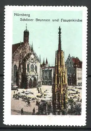 Reklamemarke Nürnberg, Schöner Brunnen und Frauenkirche