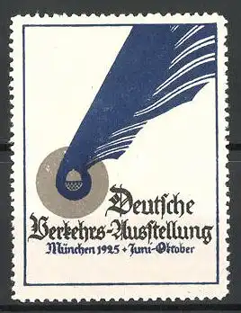 Reklamemarke München, Deutsche Verkehrs-Ausstellung 1925, Messelogo Feder