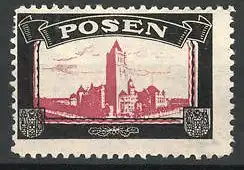 Reklamemarke Posen, Stadtansicht und Stadtwappen