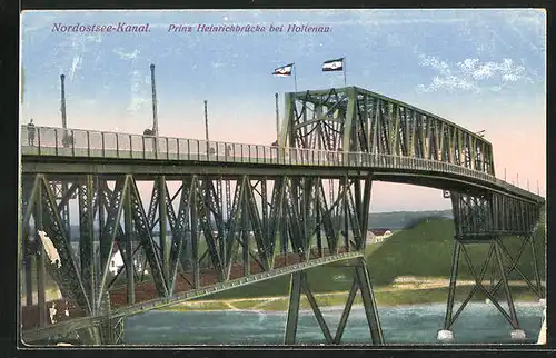 AK Holtenau, die Prinz Heinrichbrücke über den Nordostsee-Kanal