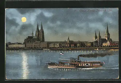 AK Köln a. Rhein, der Dom vom Kaiser-Friedrich-Ufer gesehen