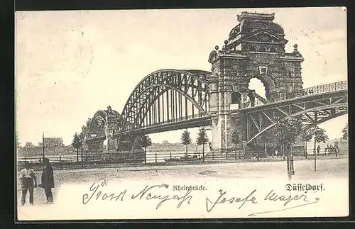 AK Düsseldorf, unter der Rheinbrücke