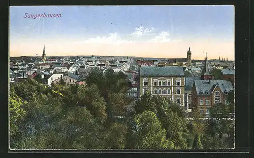 AK Sangerhausen, Blick über die Dächer der Stadt